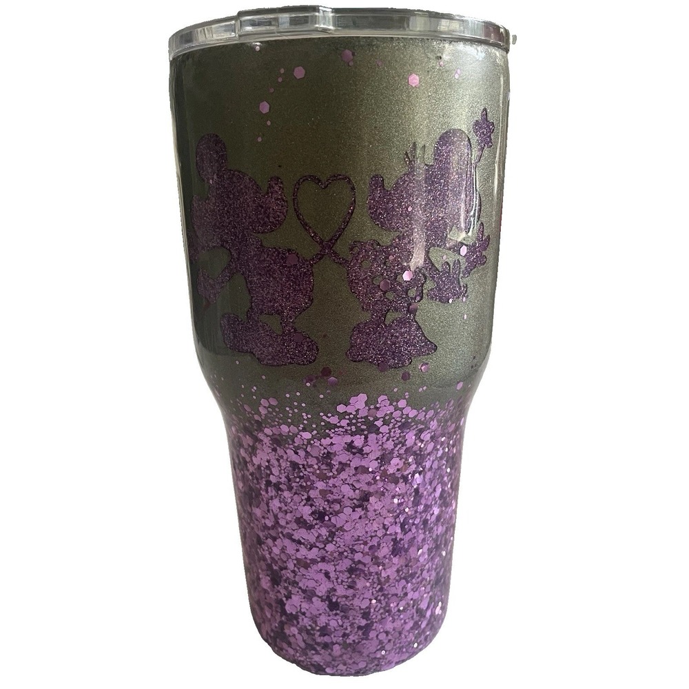 30oz Handmade Glitter Stainless Steel Tumbler Mickey Minnie Inspired Insulated